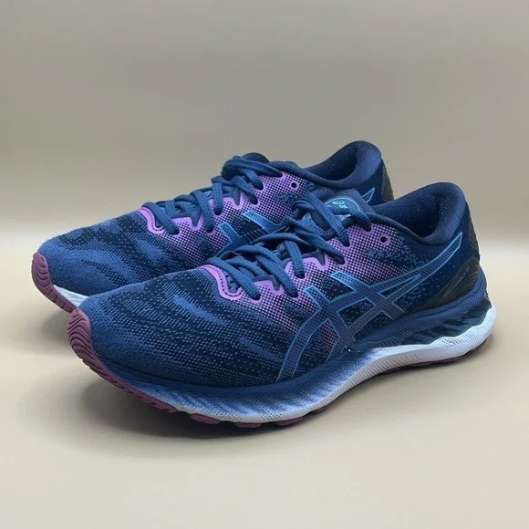 ASICS Gel Nimbus 23 Blue Purple Running Athletic Shoes - Women's Size 9 USED - Picture 2 of 10